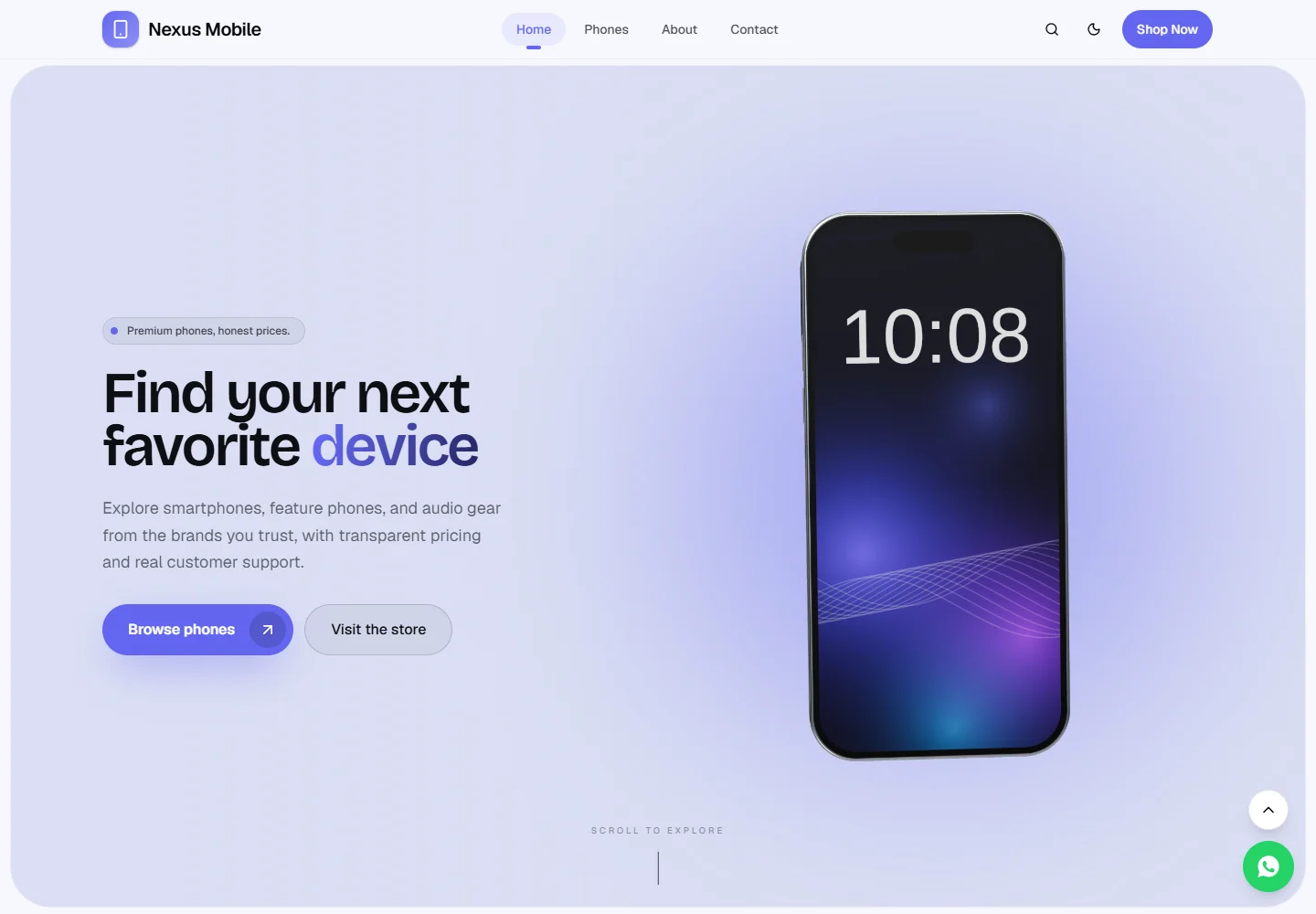 Mobile Store detail showing the next part of the experience