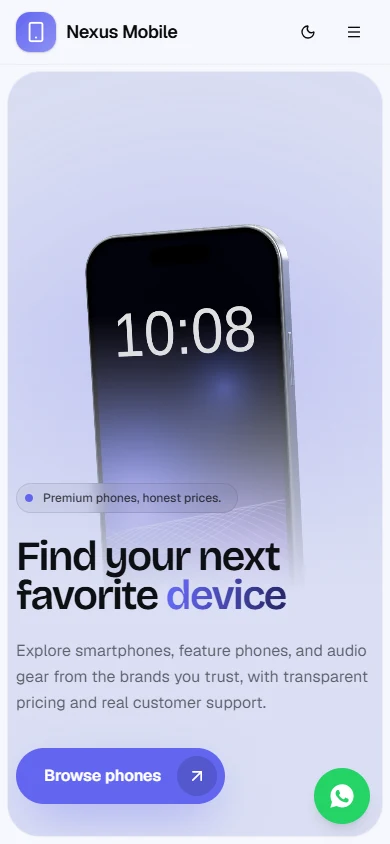 Mobile Store mobile homepage